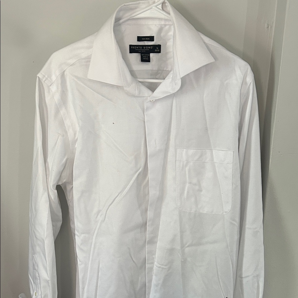Pronto Uomo Men's Crisp White Dress Shirt
